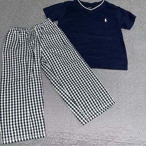 Polo Ralph Lauren Navy blue short  sleeve 2t shirt and pants